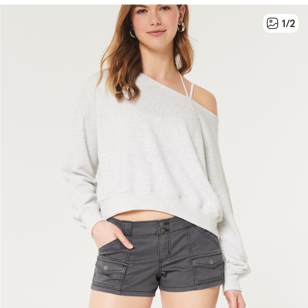 Hollister Low-rise grey cargo shorts